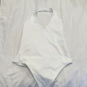 White Halter Neck Bodysuit